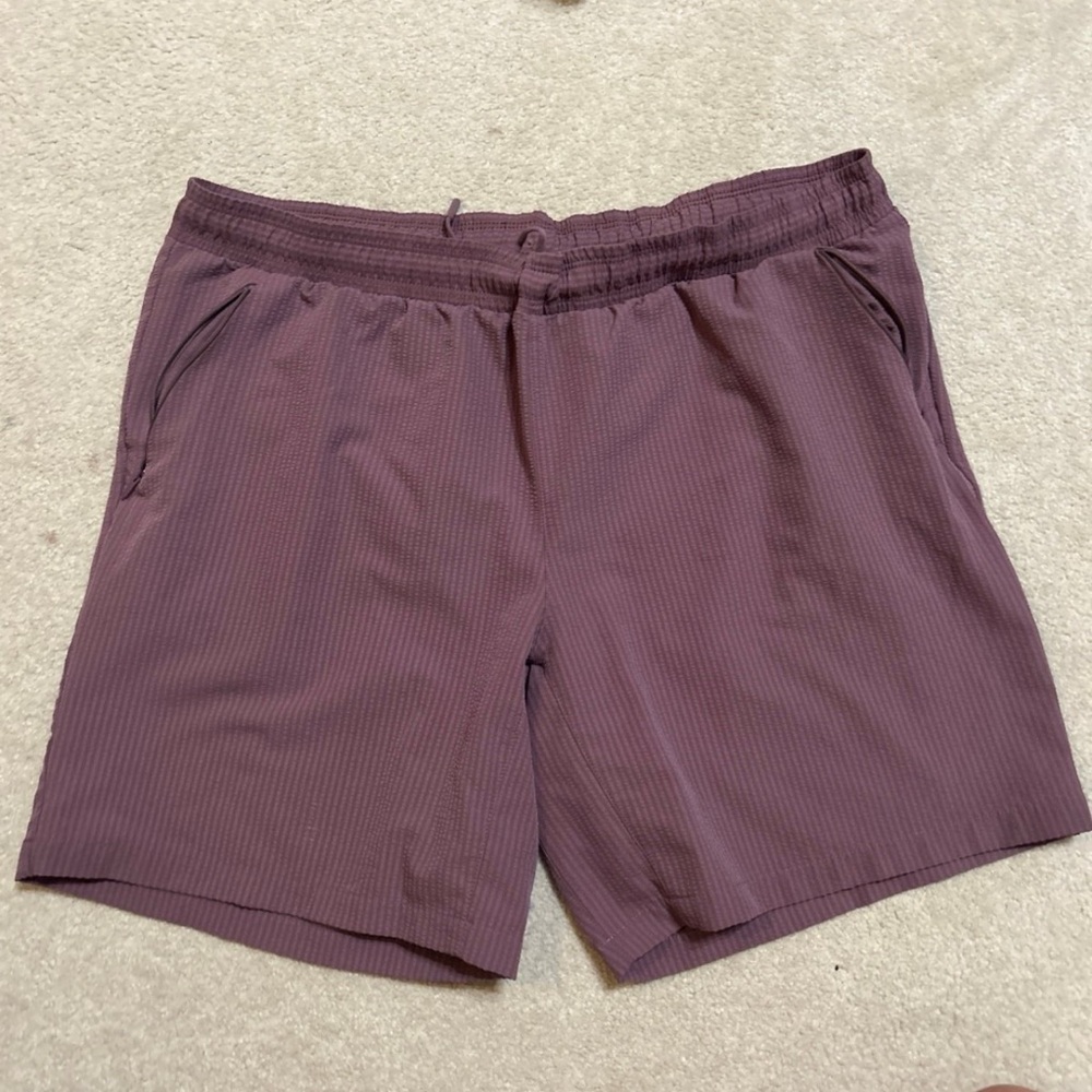 All in Motion Purple Athletic Shorts Elastic Waistband Mid-Thigh Length